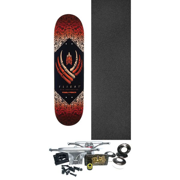 Powell Peralta Bones Orange FLIGHT Skateboard Deck - 8.5" x 32.08" - Complete Skateboard Bundle